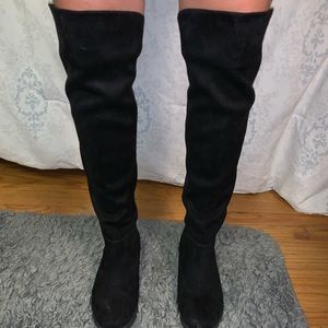 Black knee high boots